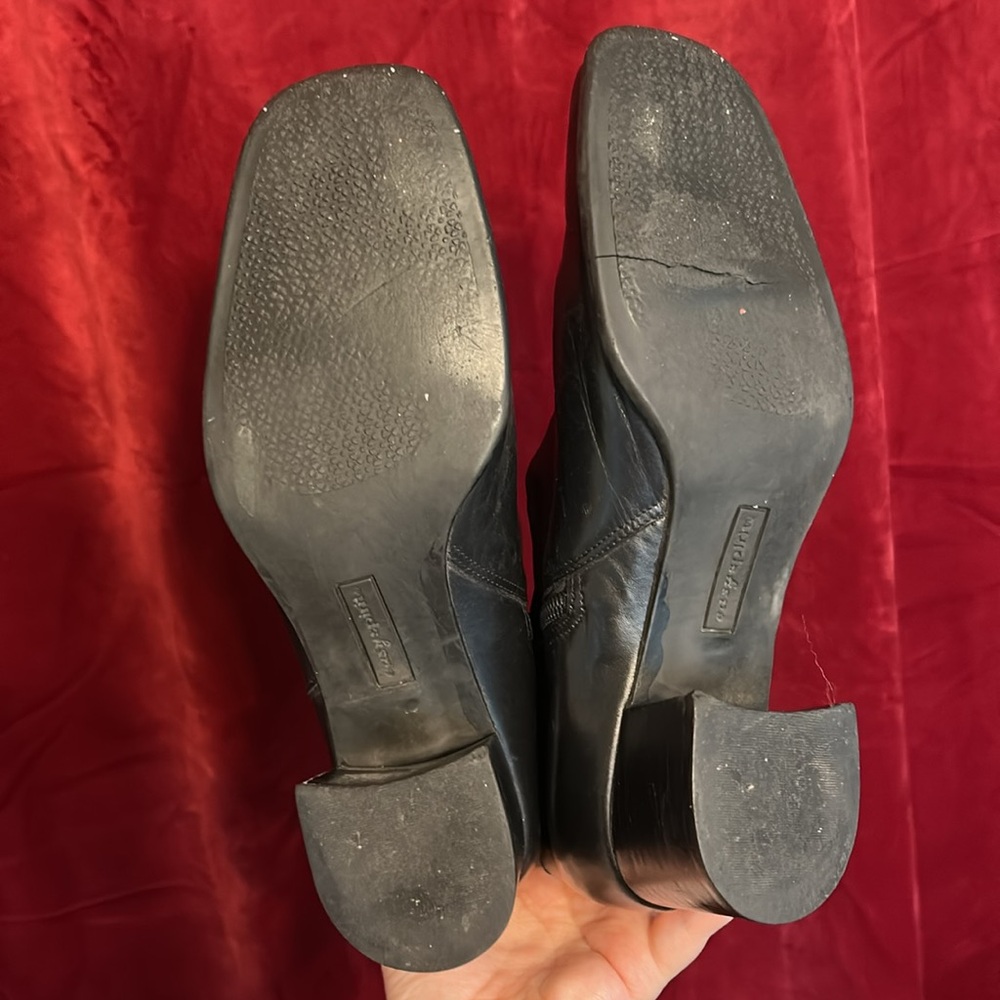 Vintage Easy Spirit Black Heel Boots Square Toe 8 2A Narrow *READ AND SEE PICS* - Picture 4 of 4